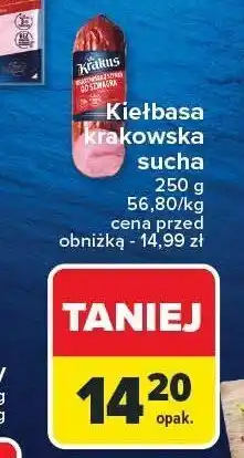 Carrefour Kiełbasa krakowska sucha KRAKUS 50g oferta