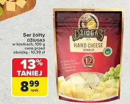 Carrefour Ser żółty DZIUGAS w kostkach 100 g oferta