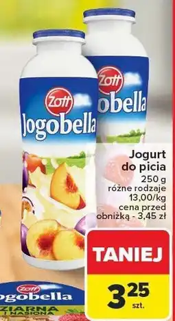 Carrefour Jogurt do picia Zott Jogobella różne rodzaje oferta
