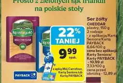 Carrefour Ser żółty CHEDDAR Kerrygold różne rodzaje 150 g oferta