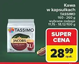 Carrefour Kawa w kapsułkach Jacobs TASSIMO 160-260 g wybrane rodzaje oferta