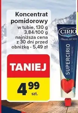 Carrefour Koncentrat pomidorowy Cirio 130g oferta