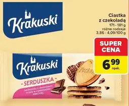 Carrefour Ciastka z czekoladą Krakuski 171-181g oferta