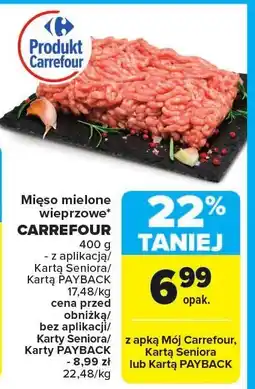 Carrefour Mięso mielone wieprzowe CARREFOUR oferta