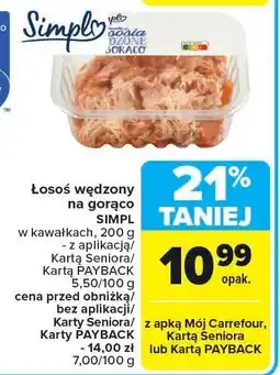 Carrefour Łosoś wędzony na gorąco SIMPL w kawałkach 200 g oferta