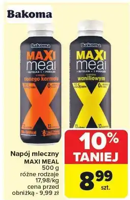 Carrefour Napój mleczny MAXI MEAL różne rodzaje Bakoma oferta