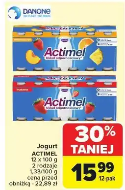 Carrefour Jogurt ACTIMEL różne rodzaje Danone oferta