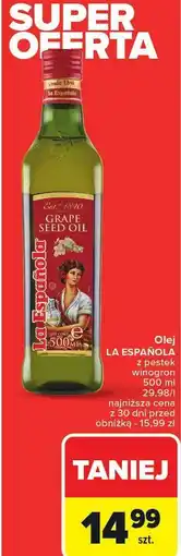 Carrefour Olej z pestek winogron La Espanola oferta