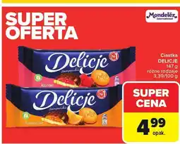 Carrefour Ciastka DELICJE różne rodzaje Malinowe/Pomarańczowe oferta