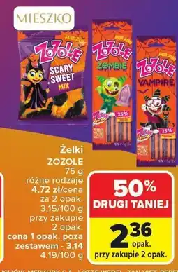 Carrefour Żelki ZOZOLE 75 g różne rodzaje MIESZKO oferta