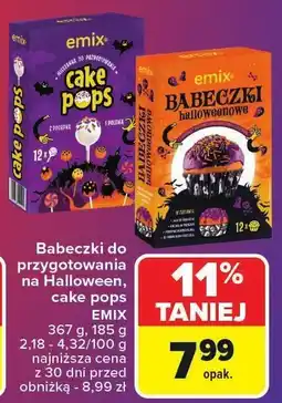 Carrefour Babeczki do przygotowania na Halloween, cake pops EMIX 367 g, 185 g oferta