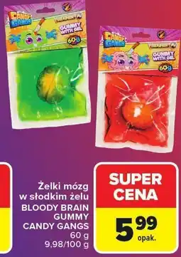 Carrefour Żelki mózg w słodkim żelu BLOODY BRAIN GUMMY CANDY GANGS 60 g oferta