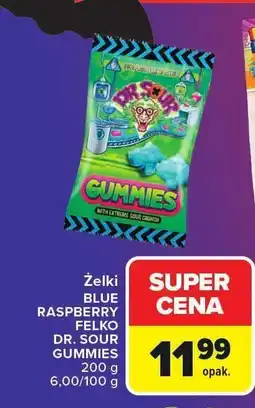 Carrefour Żelki BLUE RASPBERRY FELKO DR. SOUR GUMMIES 200 g oferta