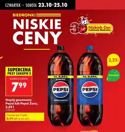 Biedronka Napój gazowany Pepsi lub Pepsi Zero oferta