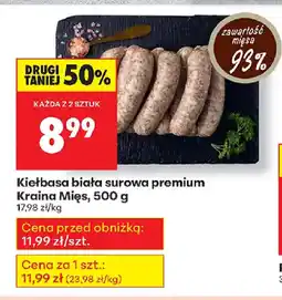 Biedronka Kiełbasa biała surowa premium oferta