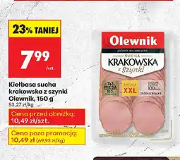 Biedronka Kiełbasa sucha krakowska z szynki oferta