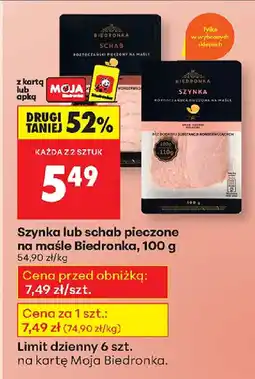 Biedronka Szynka lub schab pieczone na maśle Biedronka oferta