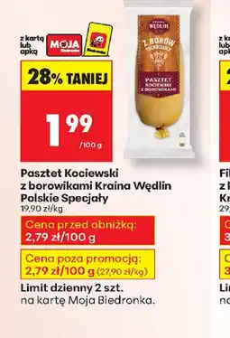 Biedronka Pasztet Kociewski z borowikami Kraina Wędlin Polskie Specjały oferta