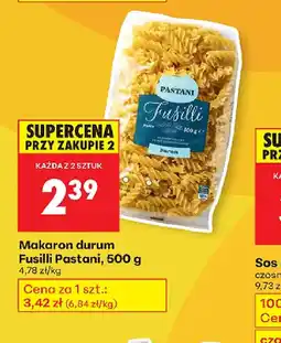 Biedronka Makaron durum Fusilli Pastani oferta