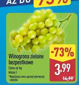 ALDI Winogrona zielone bezpestkowe Aldi oferta