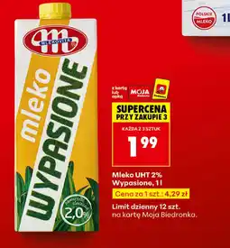 Biedronka Mleko UHT 2% Wypasione oferta