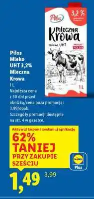 Lidl Pilos Mleko UHT 3,2% Mleczna Krowa 1L oferta