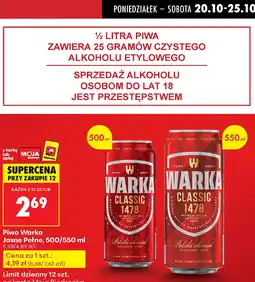 Biedronka Piwo Warka oferta