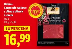 Lidl Deluxe Carpaccio wołowe z oliwą z oliwek i serem oferta