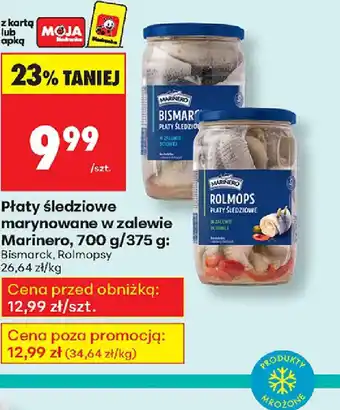 Biedronka Płaty śledziowe marynowane w zalewie Marinero oferta