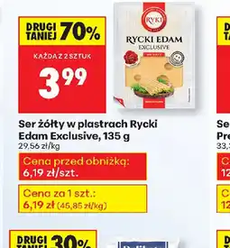 Biedronka Ser żółty w plastrach Rycki Edam Exclusive oferta