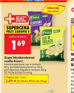 Biedronka Zupa błyskawiczna nudle Knorr oferta