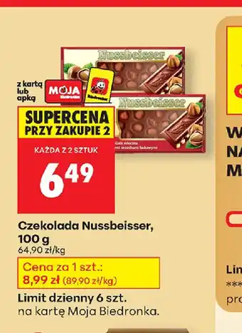 Biedronka Czekolada Nussbeisser oferta