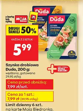 Biedronka Szynka drobiowa Duda oferta