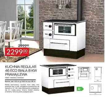 Kuchnia regular 46 eco biała 8 kw prawa/lewa