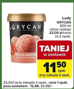 Carrefour Express Lody GRYCAN 500 ml różne rodzaje oferta