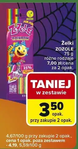 Carrefour Express Żelki ZOZOLE 75 g różne rodzaje oferta