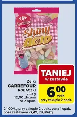 Carrefour Express Żelki Carrefour Robaczki Shiny Acid 250g oferta