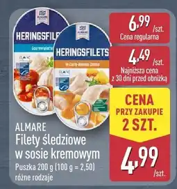 ALDI Filety śledziowe Almare Filety śledziowe w sosie kremowym oferta