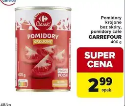 Globi Pomidory krojone bez skóry, pomidory całe CARREFOUR 400 g oferta