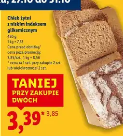 Lidl Chleb żytni z niskim indeksem glikemicznym Piekarnia Lidla oferta