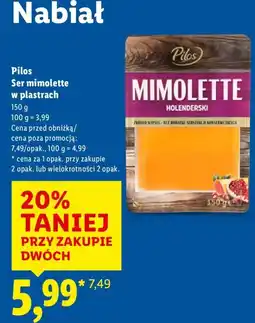 Lidl Ser Pilos Mimolette w plastrach oferta