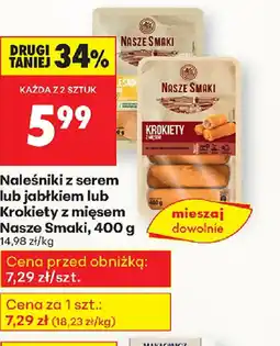 Biedronka Naleśniki z serem lub jabłkiem lub Krokiety z mięsem Nasze Smaki oferta