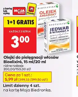Biedronka Olejki do pielęgnacji włosów Bioelixiré oferta