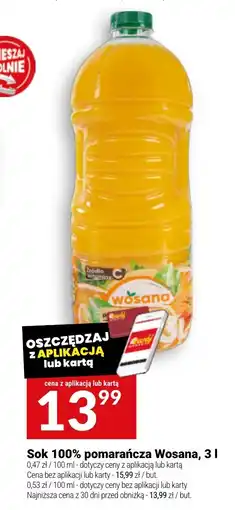 Twój Market Sok 100% pomarańcza Wosana oferta