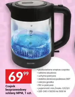 Twój Market Czajnik bezprzewodowy szklany MPM oferta