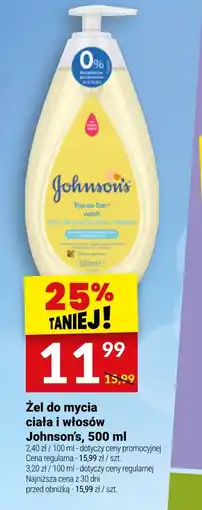 Twój Market Zel do mycia ciała i włosów Johnson's oferta