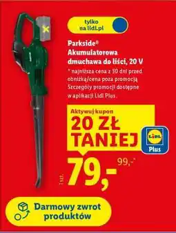 Lidl Parkside Akumulatorowa dmuchawa do liści, 20 V oferta