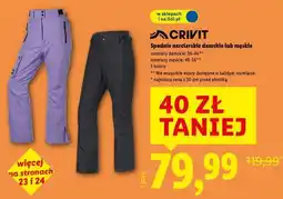 Lidl Crivit Spodnie narciarskie damskie lub męskie oferta