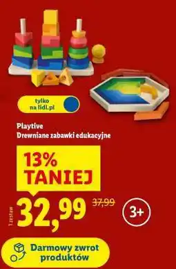 Lidl Playtive Drewniane zabawki edukacyjne oferta