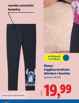 Lidl Disney Legginsy termiczne dziecięce z bawełną oferta